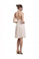 Sleeveless V-Neck Soft Chiffon Cream Pink Knee Length Bridesmaid Dress Cardiff