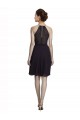 Sleeveless High Neck Soft Chiffon Grape Knee Length Bridesmaid Dress Cardiff