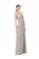 Sleeveless Strapless Soft Chiffon Oyster Silver Long Bridesmaid Dress Cardiff