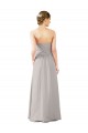 Sleeveless Strapless Soft Chiffon Oyster Silver Long Bridesmaid Dress Cardiff
