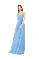 Sleeveless V-Neck Soft Chiffon Periwinkle Sheath Long Bridesmaid Dress Cardiff