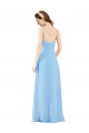 Sleeveless V-Neck Soft Chiffon Periwinkle Sheath Long Bridesmaid Dress Cardiff