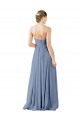 Sleeveless Sweetheart Soft Chiffon Dusty Blue Long Evening Gowns / Bridesmaid Dress Cardiff