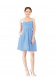 Sleeveless Strapless Soft Chiffon Periwinkle Knee Length Bridesmaid Dress Cardiff