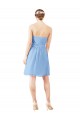 Sleeveless Strapless Soft Chiffon Periwinkle Knee Length Bridesmaid Dress Cardiff