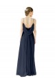 Sleeveless Spaghetti straps Chiffon Dark Navy Long Bridesmaid Dress / Evening Gowns Cardiff