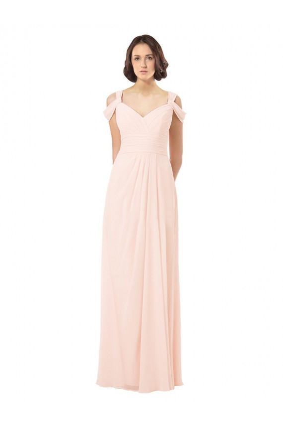 Sleeveless Sweetheart Chiffon Pink Long Bridesmaid Dress / Evening Dress Cardiff