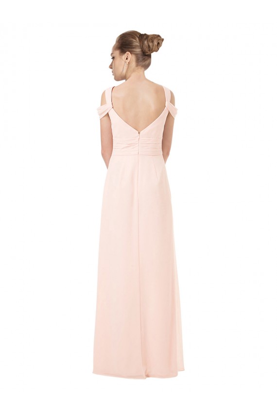 Sleeveless Sweetheart Chiffon Pink Long Bridesmaid Dress / Evening Dress Cardiff