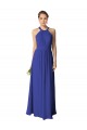 Sleeveless Halter Neck Soft Chiffon Royal Blue Long Evening Dress / Bridesmaid Dress Cardiff