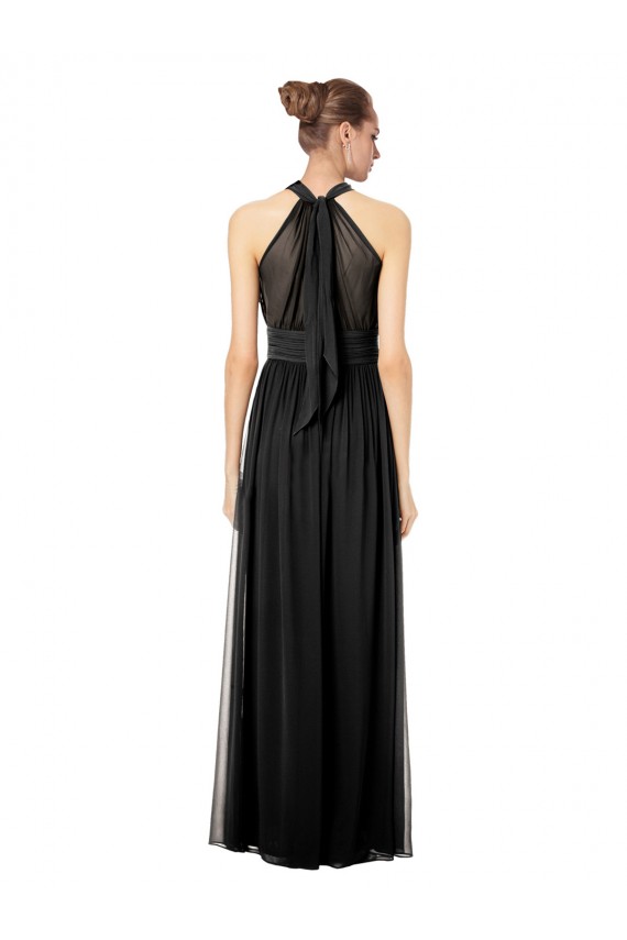 Sleeveless Halter Neck Soft Chiffon Hunter Long Bridesmaid Dress Cardiff