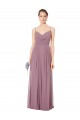 Sleeveless V-Neck Soft Chiffon Pink Long Bridesmaid Gowns Cardiff