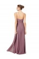 Sleeveless V-Neck Soft Chiffon Pink Long Bridesmaid Gowns Cardiff