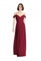 Sleeveless V-Neck Soft Chiffon Burgundy Long Bridesmaid Dresses Cardiff