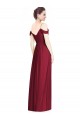 Sleeveless V-Neck Soft Chiffon Burgundy Long Bridesmaid Dresses Cardiff