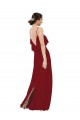 Sleeveless Scoop Neck Soft Chiffon Burgundy Long Bridesmaid Dress Cardiff