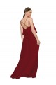Sleeveless Spaghetti Straps Chiffon Burgundy Long Bridesmaid Dress Cardiff