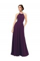 Sleeveless Halter Neck Chiffon Grape Long Bridesmaid Dress / Evening Dress Cardiff