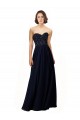 Sleeveless Sweetheart Soft Chiffon Dark Navy Long Bridesmaid Dress / Formal Dress Cardiff
