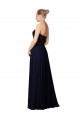 Sleeveless Sweetheart Soft Chiffon Dark Navy Long Bridesmaid Dress / Formal Dress Cardiff