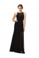 Sleeveless High Neck Soft Chiffon & Lace Black Long Bridesmaid Dress Cardiff