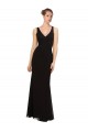 Sleeveless V-Neck Soft Chiffon Black Long Bridesmaid Gown Cardiff