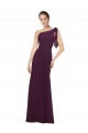 Sleeveless One Shoulder Soft Chiffon Grape Long Bridesmaid Dresses Cardiff