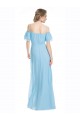 Sleeveless Spaghetti Straps Soft Chiffon Mint Green Long Bridesmaid Dress Cardiff