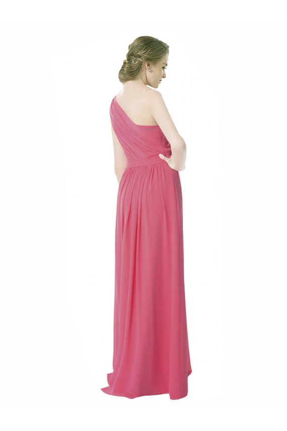Sleeveless One Shoulder Soft Chiffon Mint Green Long Bridesmaid Dress Cardiff