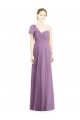 Flutter Sleeves Sweetheart Soft Chiffon Dark Lavender Long Formal Dress / Bridesmaid Dress Cardiff