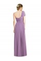 Flutter Sleeves Sweetheart Soft Chiffon Dark Lavender Long Formal Dress / Bridesmaid Dress Cardiff