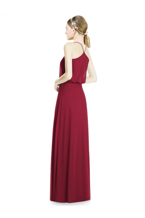 Sleeveless V-Neck Soft Chiffon Burgundy Long Evening Gowns / Bridesmaid Dress Cardiff