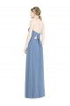 Sleeveless Halter Neck Chiffon Dusty Blue Long Floor Length Bridesmaid Dress Cardiff