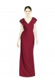 Sleeveless V-Neck Soft Chiffon Burgundy Trumpet Long Bridesmaid Dress Cardiff