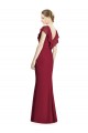 Sleeveless V-Neck Soft Chiffon Burgundy Trumpet Long Bridesmaid Dress Cardiff