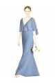 Sleeveless V-Neck Soft Chiffon Dusty Blue Trumpet Long Bridesmaid Dress Cardiff