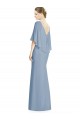 Sleeveless V-Neck Soft Chiffon Dusty Blue Trumpet Long Bridesmaid Dress Cardiff