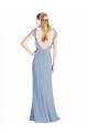 Sleeveless V-Neck Chiffon Dusty Blue Long Floor Length Bridesmaid Dress Cardiff