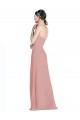 Sleeveless Sweetheart Soft Chiffon Dusty Pink Long Bridesmaid Dress / Formal Dress Cardiff