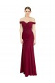 Sleeveless Off the Shoulder Soft Chiffon Burgundy Long Black Tie Prom Dress / Bridesmaid Dress Cardiff