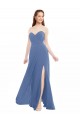 Sleeveless Strapless Soft Chiffon Windsor Blue Long Bridesmaid Dresses Cardiff