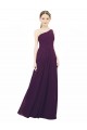 Sleeveless One Shoulder Chiffon Grape Long Bridal Party Dress / Evening Dress Cardiff