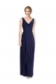 Sleeveless Cowl Neck Soft Chiffon Dark Navy Long Bridesmaid Dress Cardiff