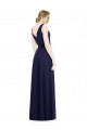 Sleeveless Cowl Neck Soft Chiffon Dark Navy Long Bridesmaid Dress Cardiff