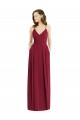 Sleeveless V-Neck Soft Chiffon Burgundy Long Semi Formal Evening Dress / Bridesmaid Dress Cardiff