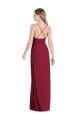 Sleeveless V-Neck Soft Chiffon Burgundy Long Semi Formal Evening Dress / Bridesmaid Dress Cardiff