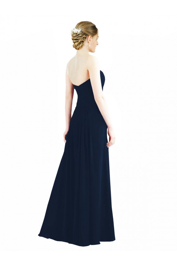 Sleeveless Sweetheart Soft Chiffon Smoke Green Long Bridesmaid Dress Cardiff