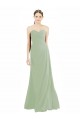 Sleeveless Sweetheart Soft Chiffon Smoke Green Long Bridesmaid Dress Cardiff