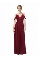 Sleeveless Spaghetti Straps Chiffon Burgundy Long Bridesmaid Dress / Evening Dress Cardiff