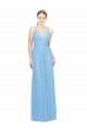Sleeveless V-Neck Chiffon Periwinkle Long Bridesmaid Dress / Evening Dress Cardiff
