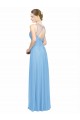 Sleeveless V-Neck Chiffon Periwinkle Long Bridesmaid Dress / Evening Dress Cardiff